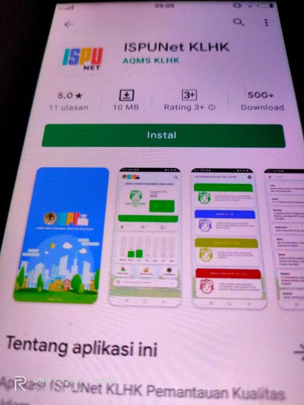 Aplikasi ISPUnet KLHK sudah bisa kita gunakan sebagai informasi indeks lingkungan di daerah I Dokumentasi Pribadi
