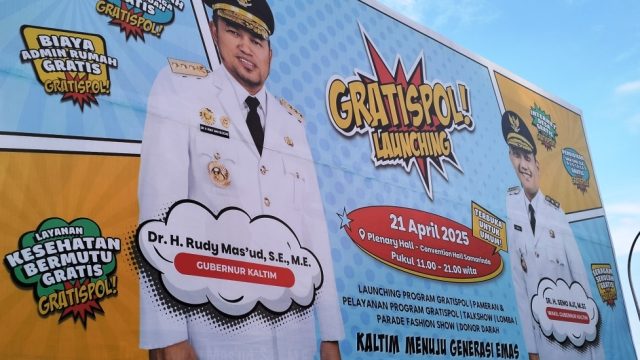 Baliho peluncuran program Gratispol Kaltim I Wadahkata.id