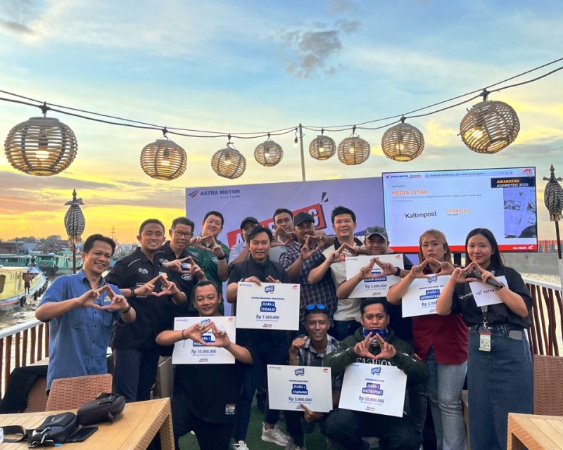 Astra Motor Kalimantan Timur 2 sukses menggelar Awarding Astra Motor Journalist Competition (AMJC) 2025 sebagai wujud apresiai bagi insan pers untuk wilayah Samarinda, Kukar, Kutim, Bontang, Kubar dan Malinaupada Rabu (17/12) lalu di salah satu tempat wisata susur Sungai Mahakam, Kota Samarinda I IST