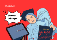 Ilustrasi Seorang mahasiswa abadi akhirnya berhasil wisuda bersama adik tingkatnya