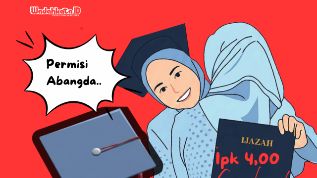 Ilustrasi Seorang mahasiswa abadi akhirnya berhasil wisuda bersama adik tingkatnya