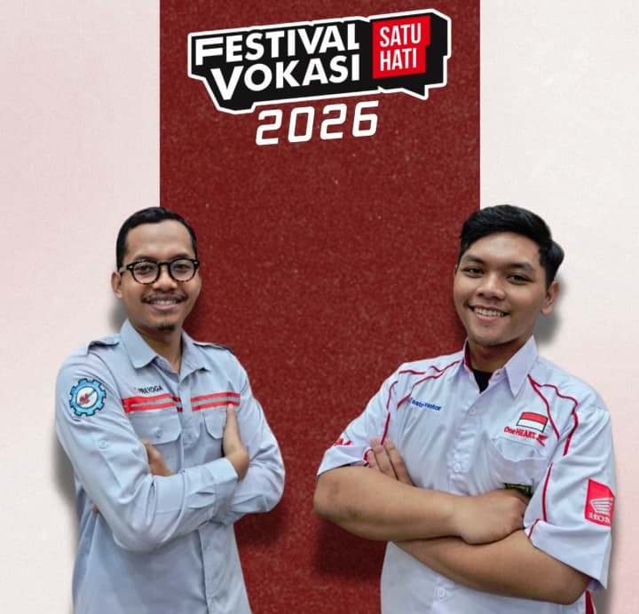 Perwakilan Main Dealer Astra Motor Kalimantan Timur 2 yakni Bapak Teguh Prayoga S.T dan Risky Pratama yang berasal dari SMKN 19 Samarinda siap melaju ke babak final pada gelaran Festival Vokasi Satu Hati (FEVOSH) 2026 yang akan dlaksanakan di Astra Honda Motor Safety Riding & Training Center Deltamas pada 09 hingga 13 Februari 2026 mendatang I IST