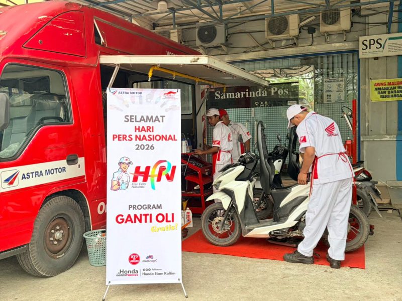 Merayakan Hari Pers Nasional 2026, Astra Motor Kaltim 2 gelar program "Astra Motor Sahabat Pers" dengan layanan ganti oli gratis bagi puluhan jurnalis di Samarinda I IST