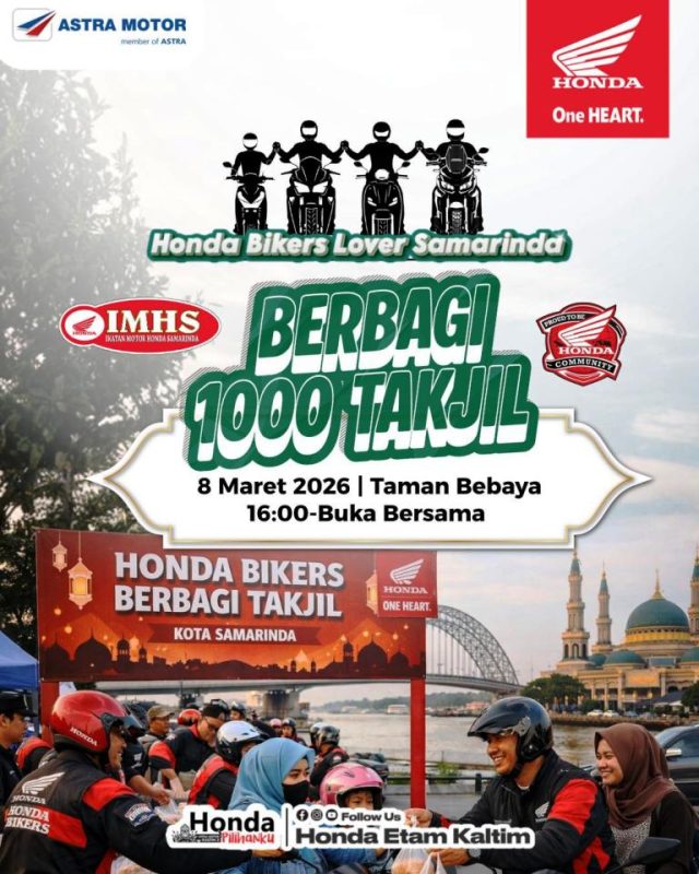 Astra Motor Kalimantan Timur 2 semarakan Bulan Suci Ramadhan dengan beragam aktivitas menarik seperti  Sahur On The Road (SOTR) with Honda Community, Hijabers Serenity Ride, Scoopy Loopy, Ngabuburut x Beyblade hingga Berbagi 1000 Takjil yang akan dilaksanakan pada Sabtu dan Minggu, akhir pekan (07-08/03) mendatang I IST