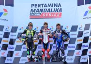Andi Gilang (tengah) berhasil menyapu bersih podium pertama pada Race 1, Race 2, serta Superpole di kelas NS250cc yang berlangsung pada Sabtu–Minggu, 25–26 April 2026 I IST