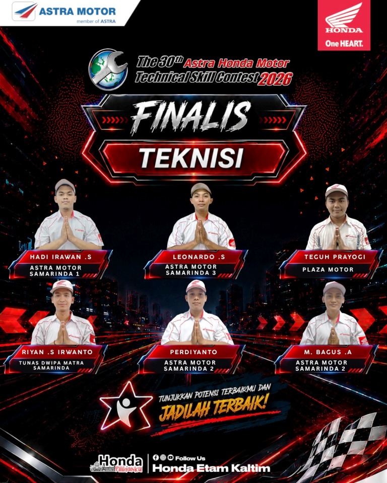Astra Motor Kaltim 2 menggelar Technical Skill Contest 2026 tingkat regional yang diikuti oleh 140 teknisi dan service advisor demi menjaga mutu layanan AHASS I IST