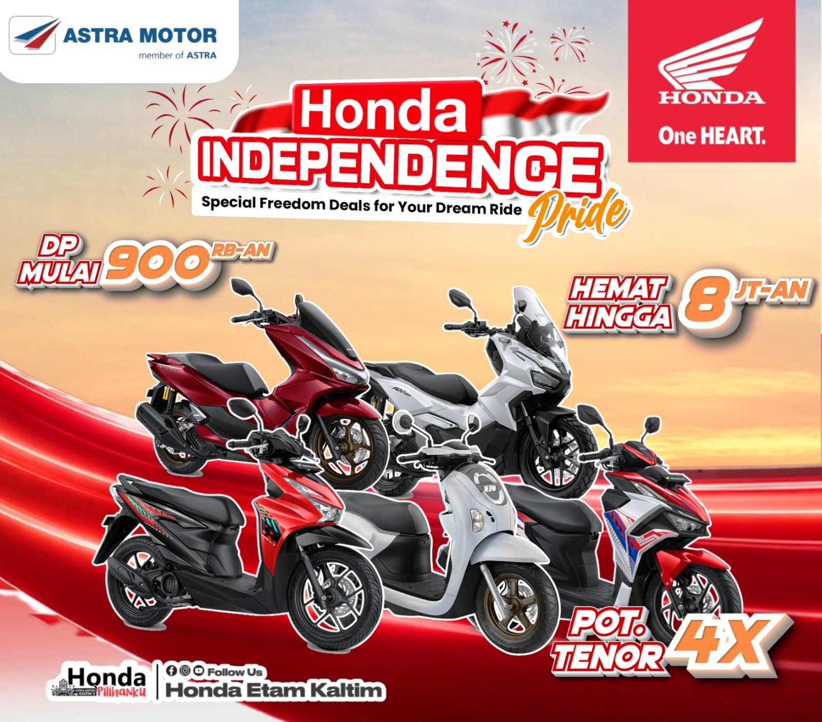 Astra Motor Kalimantan Timur 2 selaku Main Dealer sepeda motor Honda dan bagian dari PT Astra International Tbk hadirkan program “Honda Independence” yang berlangsung hingga akhir Agustus 2026 mendatang I IST