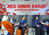 Para pelajar SMK Negeri 4 Tasikmalaya mengikuti kegiatan donor darah, bagian dari program donor darah serentak AHM bersama jaringan main dealer sepeda motor Honda di seluruh Indonesia I ISTIMEWA